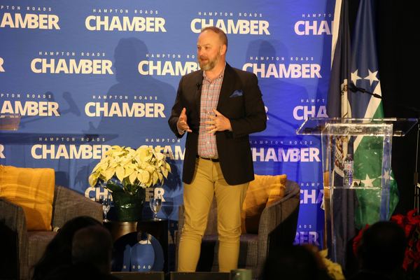 Michael Bach speaking at the Hampton Roads Chamber